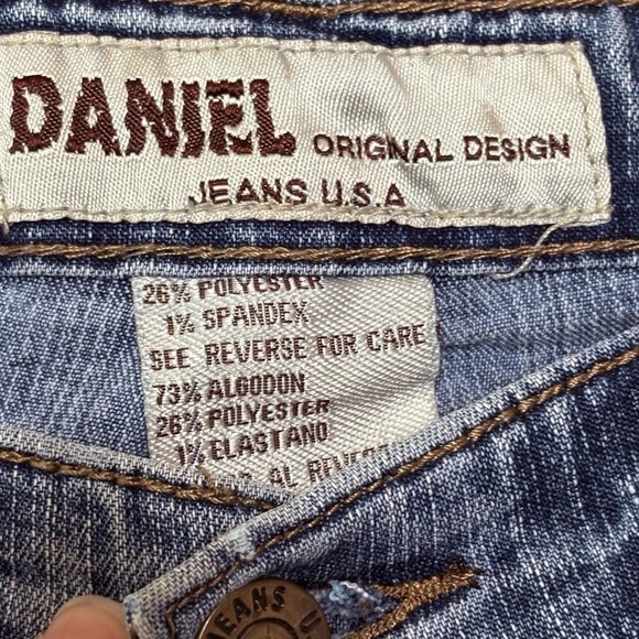 Vintage Daniel Original Design Floral Hand-Painted Embellished Jeans Womens 9/10 - Picture 9 of 12